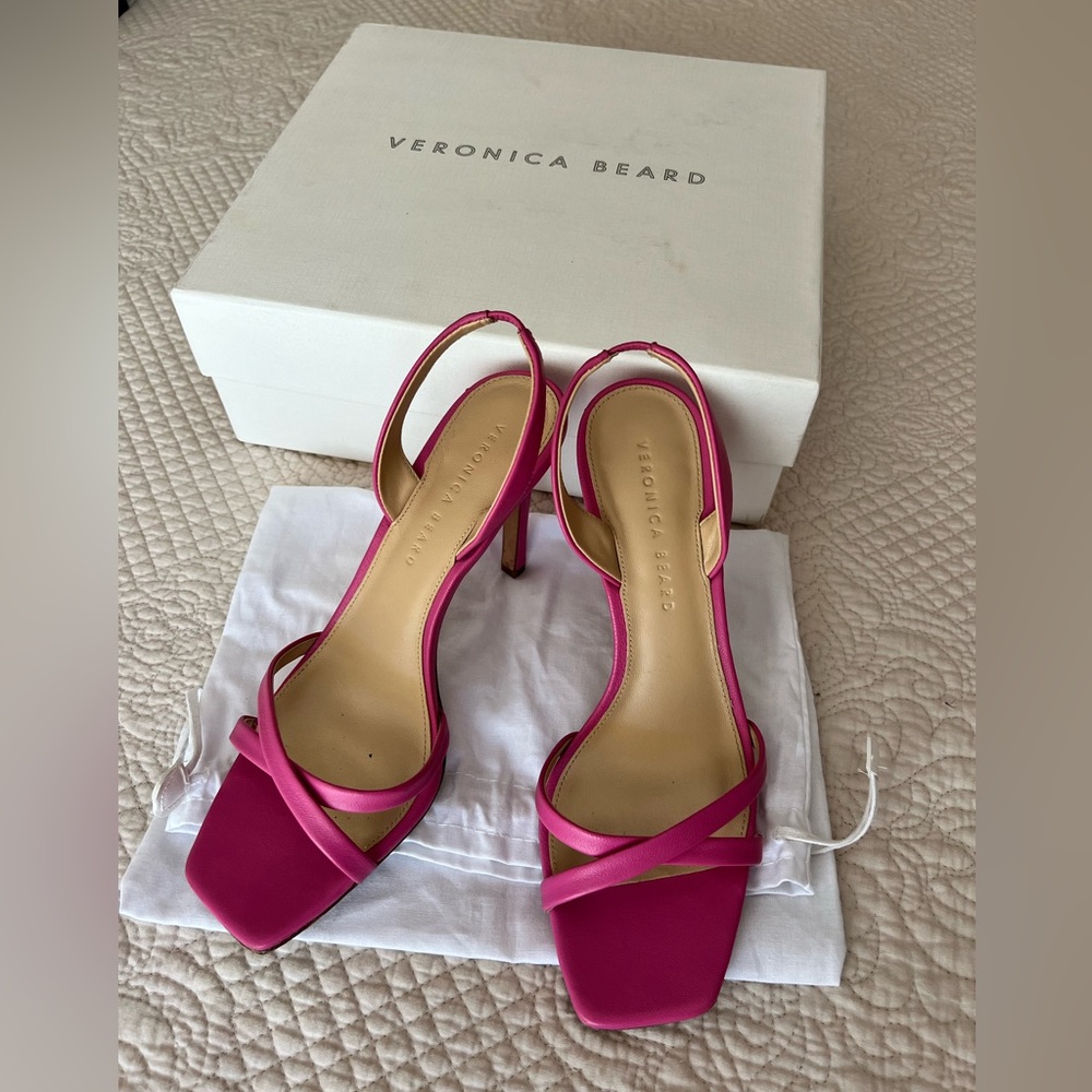 Veronica Beard Analita hot pink Sandal